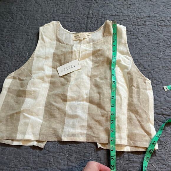 Striped Linen Crop Top - Picture 8 of 11